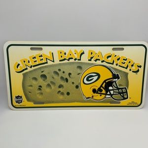 Vintage 1996 NFL Tag Express Green Bay Packers Plastic Decorative License Plate